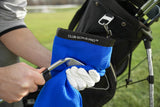 Club Scrub Towel Pro, Golf Club and Ball Cleaning Pouch with Attached Towel, Waterproof Exterior + More (Blue)
