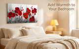 Large Oversized Wall Art 71"L x 36"W, Modern Red Poppy Flowers Painting on Canvas, Floral Artwork Canvas Print, Red and Black Pictures Wall Decor for Living Room, Bedroom, Office