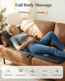 Heycool Full Body Massage Mat with Heat [2026 Upgraded], 10-Motor Vibration Massage Pad for Chair Bed Sofa, 2 Heat Levels, 5 Massage Modes, Foldable Memory Foam Back Massager for Home Office