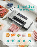 Zachvo Dual Pump Vacuum Sealer for Food Storage & Sous Vide, Handle Lock, Double Heat Seal 5mm Wide, Built-in Cutter & Bag Roll Storage, External Vacuum Port, Dry/Moist Modes, Starter Kit Included