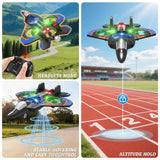 Tubokoro Foam Remote Control Airplanes with 3 Batteries, RC Planes for Kids Adults 8-16, RC Airplane Fighter Jet with Light, 360° Flip Fighter Jet Toys, Stunt Roll, Airplane Toy Gifts for Kids Boys
