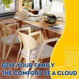 AAAAAcessories D-Shaped Chair Cushions, 2" Thick Dining Chair Pads with Ties and Removable