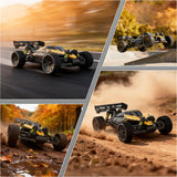 RIAARIO 1/10 Brushless RC Cars, RTR, Beginner, MAX 50+ MPH, Metal Drivetrain, 4WD, Waterproof Electronics, Carbon Fiber, Black, Ages 14+