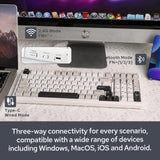 Wireless Mechanical Keyboard, Hot Swappable Gasket Custom Gaming Keyboard (White Grey, Graywood V3 Switch) EPOMAKER