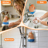 Homrich Capybara Automatic Soap Dispenser, Touchless Sensor Bubble Foam Machine, Cute Silicone 3 Levels Foam Adjustment, 9.5oz/280ml, IPX7 Waterproof Rechargeable Dispenser for Bathroom, Kid's Gift