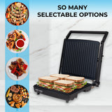 Courant Panini Press Gourmet Sandwich Maker, Super Slim Design with Foldable Handle, 4 Servings Grill with Non-Stick Plates, Opens 180° for Table Grill, Stainless Steel 1400 Watts