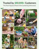 Gardening Tools, 10-Piece Gardening Gift Set for Women, Rust-Proof & Heavy-Duty Tools with Floral Organizer Bag