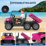 GarveeLife 24V 2 Seater Ride On Dump Truck for Big Kids - Electric Ride On Car with Auto-Lifting Bed, 4x75W Motors, Parent Remote Control & 6 Wheels - 110 Lbs Capacity, 5 MPH Kids Truck Toy