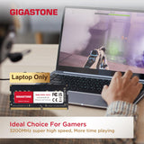 RAM Laptop Only】 GIGASTONE 16GB Kit (2x8GB) DDR4 3200MHz (2933MHz or 2666MHz) PC4-25600 (PC4-23400/21300) CL22 1.2V SODIMM 260 Pin