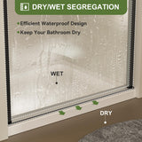 Frameless Pivot Shower Door 29-30" W x 72" H, Pivot Swing Shower Glass Door with 1/4"(6mm) Clear Tempered Glass Shower Door, Easy to Clean Bathroom Shower Door, Matte Black