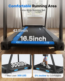MERACH Treadmills for Home with Incline 0%-15%, 300 LBS Capacity Double Deck Foldable Treadmill with Incline, 0.5-7.5MPH Quiet 2.5HP Brushless Incline Treadmill LED Display with Smart APP