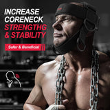 WKWE Neck Harness for Increases Neck Core Strength - Neck Exerciser with 30" Heavy Duty Steel Chain for Safely Lifting Weights Up to 280 lbs, Adjustable Head with Nylon Tether and 2 Carabiners WKWE