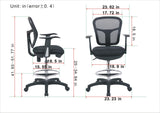 Drafting Chair Tall Office Chair with Arms Executive Ergonomic Standing Desk Chair with Anti Scratch Wheels