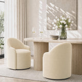 KISLOT Upholstered Dining Chairs Set of 4 with Caster, Pre-Assembled, Sand