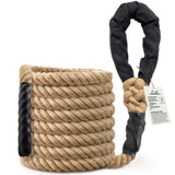 Climbing Rope Gym Workout - 15FT Heavy Duty Jute Thick Ropes for Adults Strength Training Outdoor Tree Swing Indoor Home Fitness Exercise - 1.5 Inch