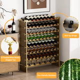 Wine Rack Freestanding Floor, Bamboo 8-Tier 69 Wine Bottle Holder Racks Countertop Cabinet Display MHXW SXPN