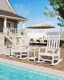 HDPE Rocking Chair Outdoor Set of 4 with 2 Side Table, High Back Rocker