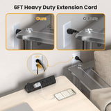 VILONG Desk Clamp Power Strip USB C 65W,Edge Mount Outlet,6FT,Black