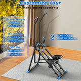 Stair Stepper for Home,Stair Climber Foldable,Large Pedal Vertical Climber Machine for Full-Body Workout,Steppers for Exercise at Home with 300LBS Loading Capacity (Two Handle-Black)