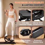 Rock Stepper - Steppers for Exercise at Home, Portable Stepper Side to Side with Digital Display & Resistance Bands, 330 LBS Capacity Full Body Workout Low-Impact Knee-Friendly 3D Stair Stepper