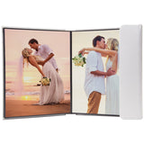 8" x 10" White Overlapping Cover Self-Stick Photo Albums - Case of 6