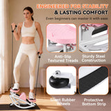 Rock Stepper - Steppers for Exercise at Home, Portable Stepper Side to Side with Digital Display & Resistance Bands, 330 LBS Capacity Full Body Workout Low-Impact Knee-Friendly 3D Stair Stepper - Pink