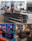 7 ft 3-in-1 Multi-Game Table Air Hockey, Billiards & Ping Pong Combo with Powerful Airflow & Full Accessories for Game Room, Basement, Family Fun
