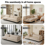 DinaiteEain 95" 3 Seater Fabric Sofa, Modern Couch for Living Room Beige