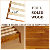 Bme Selina Queen Bedframe with Headboard, US Patent, Acacia Wood, Caramel