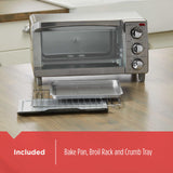 BLACK+DECKER 4-Slice Toaster Oven with Natural Convection, Stainless Steel, TO1760SS (TO1760SST-1)