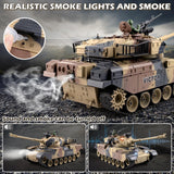 Supdex 1:18 RC Tank, 2.4Ghz US M60 Remote Control Tank Model Toys, Battle Army Toy with Recoil Smoke, Sound and Lights, Military RC Vehicle for Adults and Kids That Shoots BBS