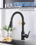 Touchless Kitchen Faucet Motion Sensor - Activated Smart Hands Free Kitchen Faucets with Pull Down Sprayer Single Handle Kitchen Sink Faucet,Matte Black