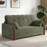 62.9" Pull Out Sofa Bed with Storage, Convertible Sleeper Sofa Green