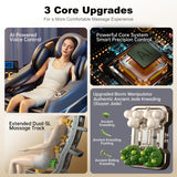 JUGOO Massage Chair Full Body 2026 Zero Gravity Massage Chair with 8 Fix Rollers, Heating, Foot Rollers, Bluetooth Speaker, Airbags, Shiatsu Massage Chair Daily Use