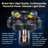RELIY Pond Fountain Aerator, With 4 RGB Lights 1HP 110V 15000 GPH Stainless Steel Fountain Pump