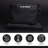 Club Scrub Golf Club and Ball Cleaning Pouch, Black, Golf Towel, Microfiber, Waterproof, Machine Washable