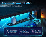 AODK 59 Inch Gaming Desk with USB Charging Ports & LED Light- Reversible Computer Desk