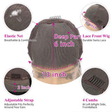 Aicrelery Reddish Brown 13x6 Lace Front Wigs Human Hair 33b Auburn 34 Inch