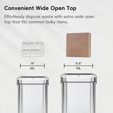 EKO Urban 16 Gallon/60 Liter Open Top Stainless Steel Slim Commercial Trash Can, Tall Kitchen Trash Bin, Heavy-Duty Commercial Grade Large Garbage Bin for Home, Office, Hotel, Cafe, Restaurant, Dorm