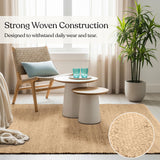 Delara Handwoven Jute and Cotton Area Rug - Natural Rug, Farmhouse Accent Rug for Living Room, Bedroom, or Entryway - Sustainable, Flatweave - (9x12 Natural)
