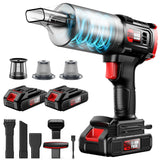 Car Vacuum Cordless, 35000PA Strong Suction Handheld Vacuum with 2 Detachable Batteries, 60Min Runtime Portable Vacuum Cleaner for Car Detailing, Pet Hair, Home Couch & Office, 350ML XL Dust Cup