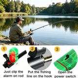 naxepantry 4Pcs Fishing Bite Alarm, Sensitive Electronic Fishing Alarms Indicator, Sound Bite Alert Bell with LED Lights