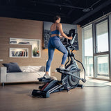 Elliptical Machine: E25 Elliptical Gym Equipment for Home and Studio, Exercise Equipment with 7.5" LCD Display, Tablet Holder, Adjustable Resistance, Power Incline and Heart Rate Monitoring (E25) SOLE