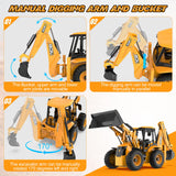 DOUBL E JCB 1:20 Scale RC Excavator & Loader – Dual-Function Construction Model with Rotating Arm, Realistic Sound & Light | Ideal