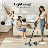 RONEAIR Cordless Vacuum Cleaner for Home,Cleans Under Furniture Without Bending,40Kpa 45Mins,Self-Standing,Powerful Stick Vacuum Cordless for Pet Hair,Hard Floors,Carpets,Car