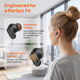 Rulbovs Wireless Earbuds Bluetooth 6.0, Bass Stereo Sound with ENC Noise Cancelling Mic, LED Power Display, IP7 Waterproof, 60H Playtime, Ergonomic in-Ear Earphones for Phone Sport Laptop (Black)