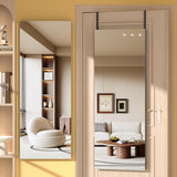 Hasipu Door Mirror Full Length, 47"x 15.8" Full Body Over The Door Hanging Wall Mounted Mirror for Bedroom, Living Room, Cloakroom, Square Black