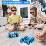 Hamdol Remote Control Car for Kids, 360° Rotating RC Stunt Car Double-Sided 4WD Electric Vehicle with LED Lights, 2.4GHz Rechargeable Toy Cars for Boys Girls Age 6 7 8 9 10 11 12, Birthday Gift