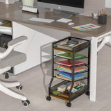 keomaisyto 6-Tier Standing File Organizer for Office Organization, Under Desk File Holder with Sliding Mesh Paper Letter Trays