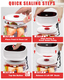 Beatish Electric Mason Jar Vacuum Sealer Kit - Auto-Stop with Digital Display, 60kPa Ultra Strong Suction for Wide/Regular Mouth Jars, Preserve Freshness 12X Longer (Includes 6 Lids & Bag Adapters)